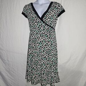 vintage y2k patterned v neck midi wrap style dress